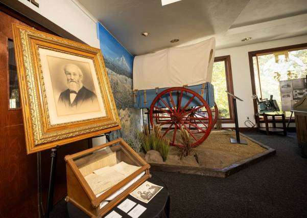 Historical wagon inside a building Historical wagon inside a building
