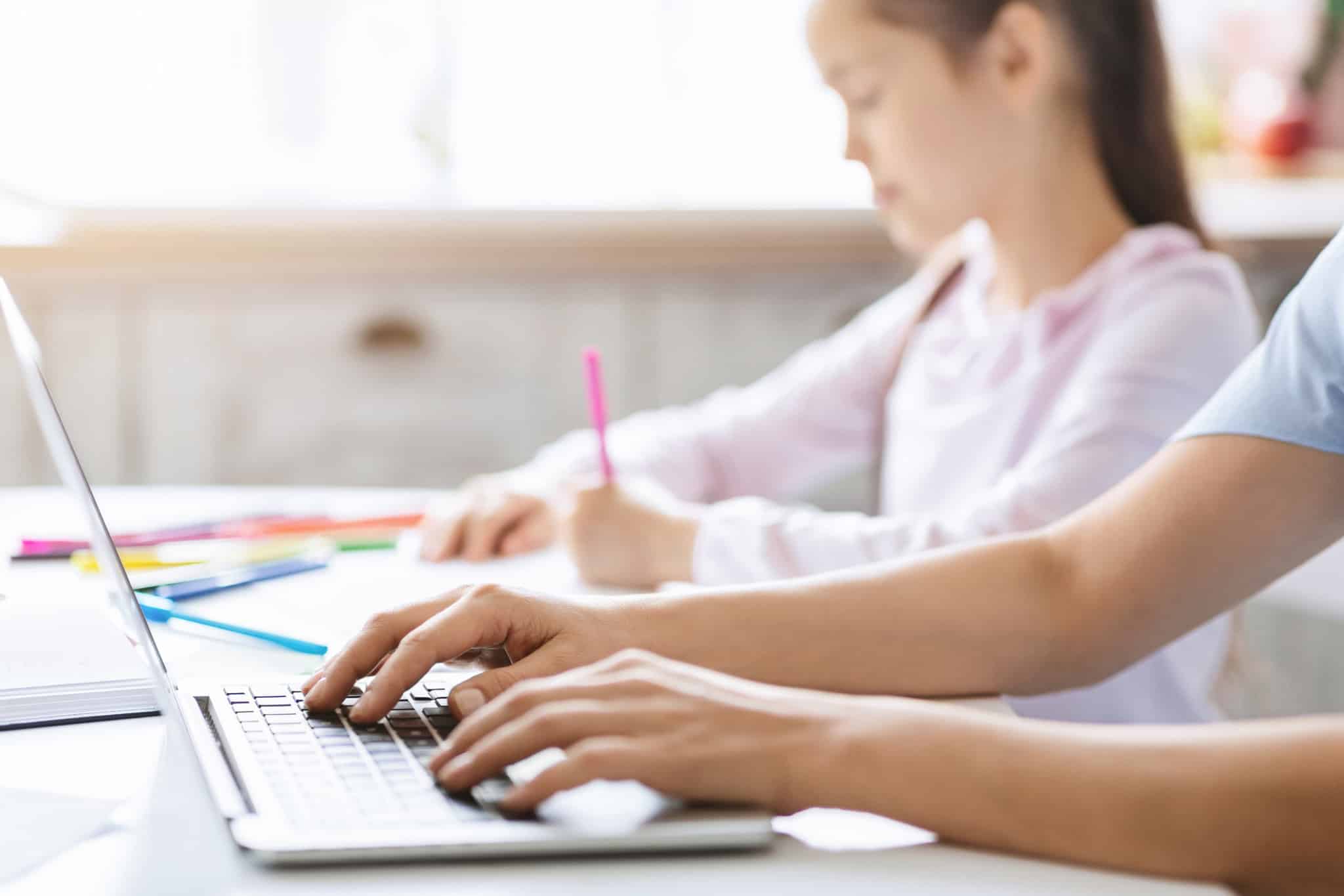 Adult learner on laptop