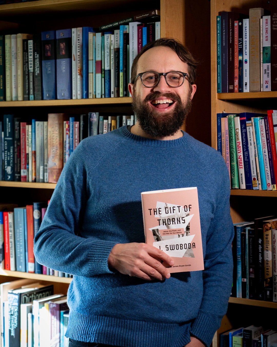 Our very own Dr. A.J. Swoboda, renowned theologian and professor, recently released his eleventh book, "The Gift of Thorns." In this latest book,  Dr. Swoboda touches on themes of navigating the complexity of desires and the role of God in that process. 

“The Gift of Thorns” aims to inspire readers with a new understanding of desires; it emphasizes that God is not interested in the death of our desires, but in their resurrection. Dr. Swoboda addresses relevant cultural and societal concerns, providing clarity on navigating desires in alignment with the teachings of Jesus.

His role as a professor at Bushnell University has deeply influenced his perspective on suffering and redemption, which shaped the narrative of his latest book. Dr. Swoboda emphasizes his commitment to serving the church through theology, describing himself as a “low-level theologian” dedicated to using his work in the academy to benefit God’s people.

Thank you for your work, Dr. Swoboda! Read the full story on our website!