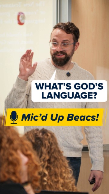 We’re mic’ing up the classroom with Dr. Aj Swoboda! 🗣️🎙️
 
Listen in as @a.j.swoboda leads BTM 335: Connecting With a Skeptical World, equipping students to engage their faith with intellectual honesty, kindness, and courage, all while asking some big questions.
 
Starting with a Burger King analogy caught us off guard, but we’re following!