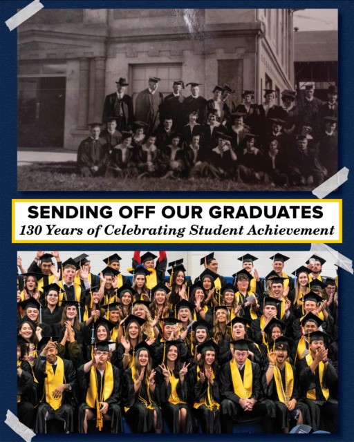For 130 years, our academic year has concluded with a celebration of all our students have accomplished.

In this month’s 130-year anniversary reflection, just ahead of this year’s Spring Commencement, we’re looking back on the tradition of celebrating our graduates as they receive their degrees. It marks the culmination of their time at Bushnell, and we love seeing how caps and gowns have remained a constant throughout our history.

We look forward to adding Spring Commencement 2026 to that legacy next week!