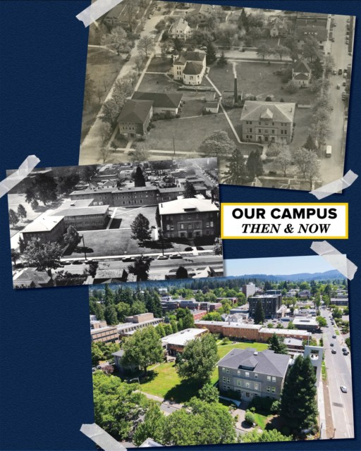 For 130 years, our university campus has stood in the heart of Eugene, Oregon.
For this month’s 130-year anniversary look back, took a look at how our campus has grown and changed, yet faithfully remained the same.
