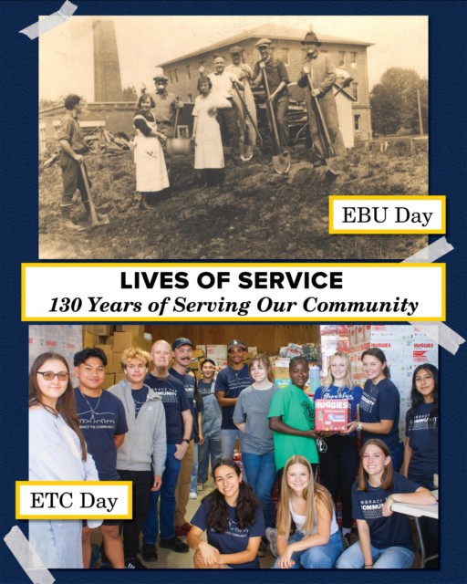 For 130 years, our university has been dedicated to preparing students for lives of service.
In this month’s 130-year anniversary look back, we reflect on moments like EBU Day, ETC Day, and simple acts of lending a helping hand, with each one giving our students the opportunity to serve the community as Christ did.