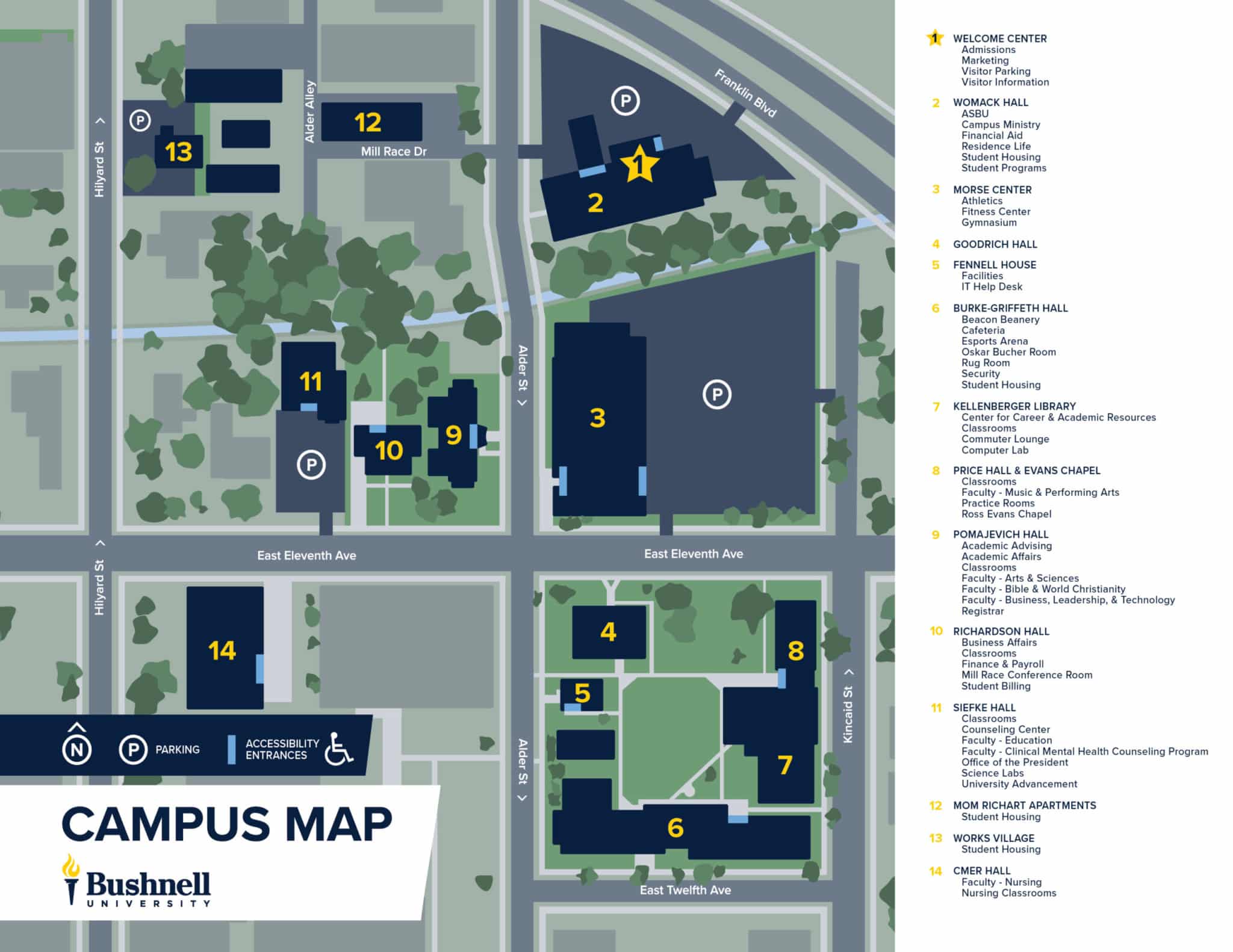 Bushnell University Campus Map