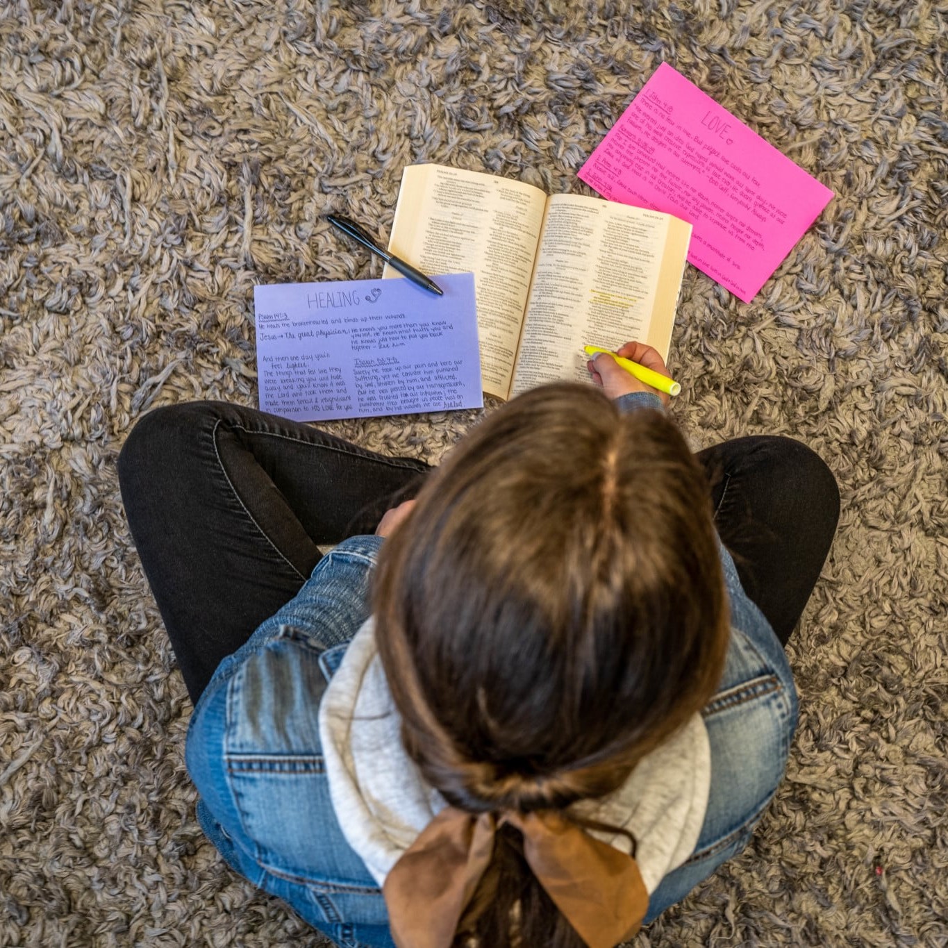 person reading bible