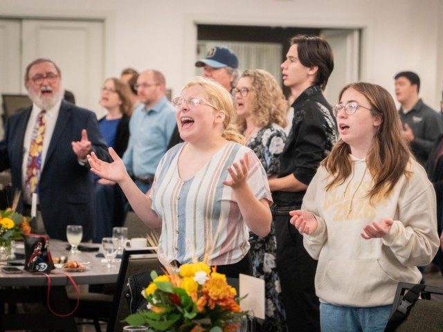 Celebrating 130 years of our legacy of wisdom, faith, and service!

Last weekend, we were joined by numerous students, families, alumni, friends, staff, and faculty as we celebrated our 130 year anniversary Founders Day event at Valley River Inn. We had a great time reflecting on our university, with a look into James Bushnell's life and legacy, giving worship and thanks to the Lord, celebrating the wrapping up of our Venture Forward campaign, and a look to the future with projects like the Duke Student Commons. Thank you for everyone that took time to celebrate with us!