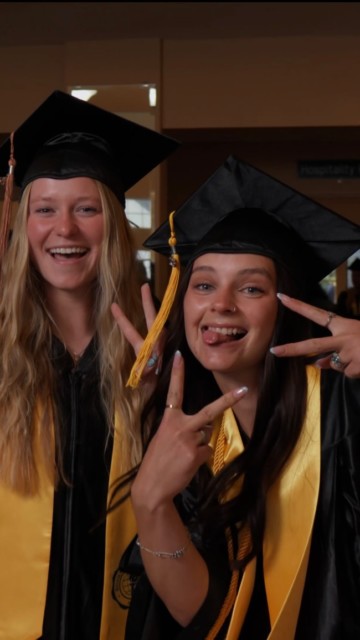 Our grads understood the Gradbot assignment 🤝🎓
 
As a fun way to shake off some nerves and celebrate the event, we filmed some slo-mo moments of our graduating Beacons in their caps and gowns before Commencement!
 
The Gradbot videos and candid photos of Commencement can be found on our university Pixieset! Check the link in our bio for our gallery!