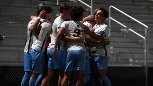 Group of soccer players celebrating