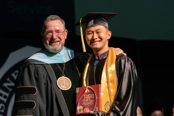 Preston Fery and President Dr. Womack
